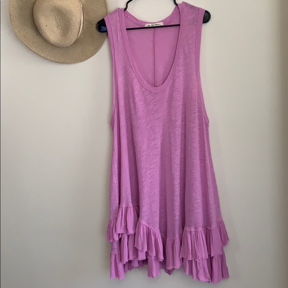 Free People Sasha Shimmy Ruffle Hem Tank